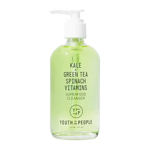 Youth To The People Superfood Facial Cleanser, Kale and Green Tea Spinach Face Wash, Gentle Makeup Remover + Pore Minimizer for All Skin Types, Vegan, Refillable Skincare