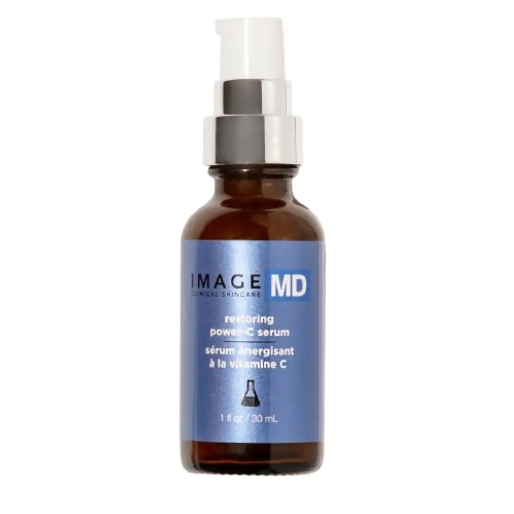 IMAGE Skincare, IMAGE MD Restoring Power-C Serum, 20% Vitamin C, Ferulic Acid Facial Serum to Reduce Pigmentation, Firm, Brighten Skin